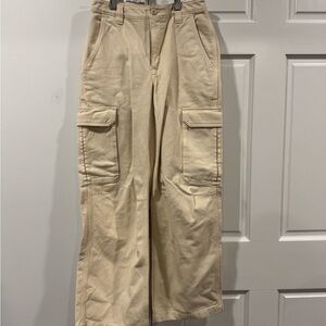 TNA Beige Wide Leg Cargo Pants